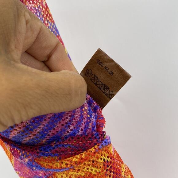 Vintage Solar sun through swimsuit cover up sheer orange pink Barbie 90s avant-g - Picture 5 of 5